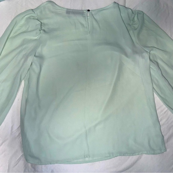 Apt. 9 Long Sleeve Sheer Mint Blouse - Picture 6 of 6